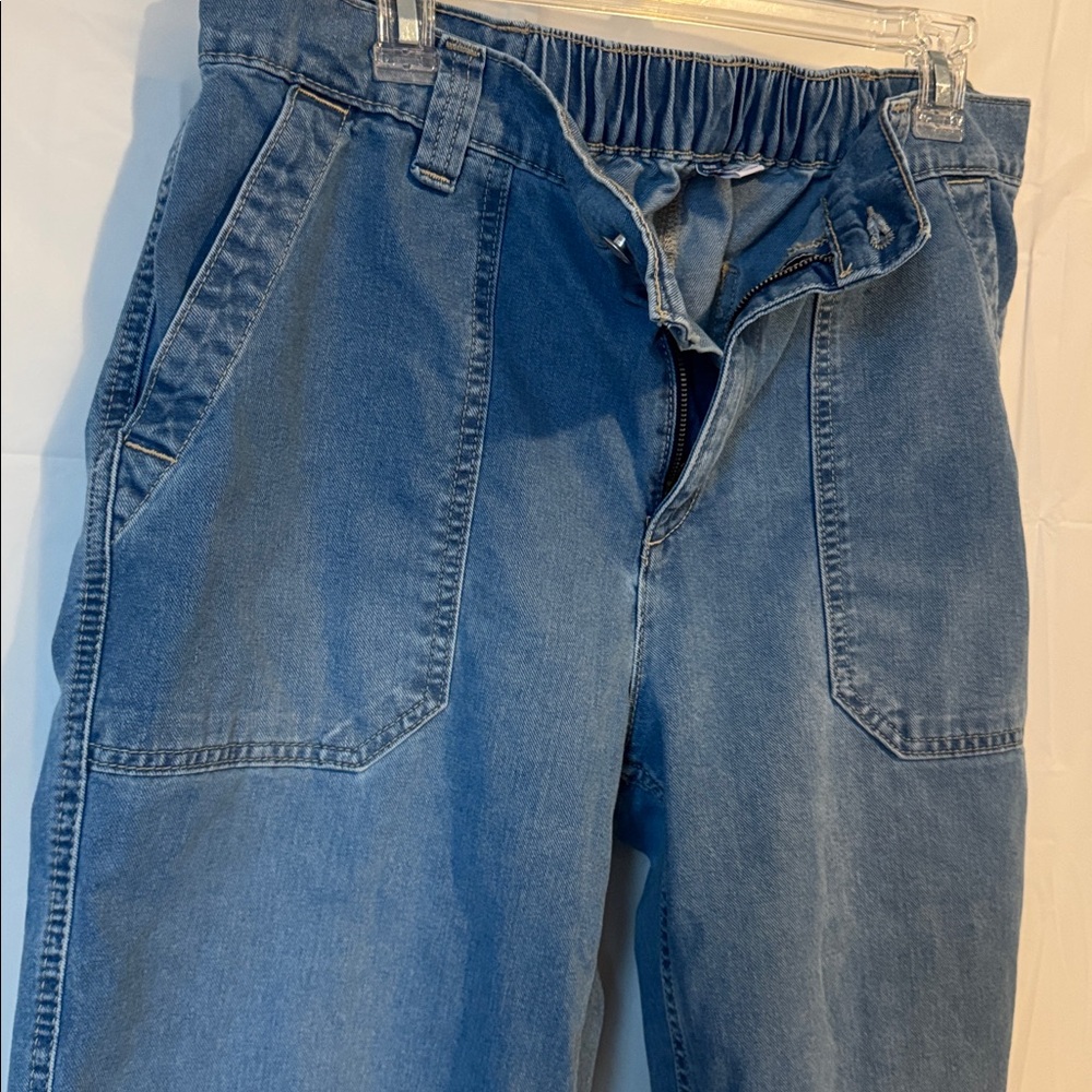 Old Navy OG Chino Pants Womens Large High Rise Ankle Casual Elastic Waist Denim - Picture 11 of 11